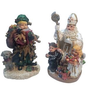 Lot 2 International Santa Collection Figurines Sveti Miklavz/Knecht ReprechtREAD
